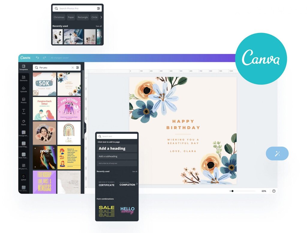 Canva is a best AI tool for graphic designing